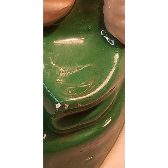 Vintage Ceramic Mrs. Claus Figurine Hand Painted Holding Stocking 10" Holiday - Picture 11 of 16